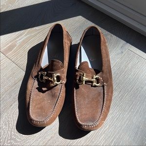 Salvatore Ferragamo brown suede drivers